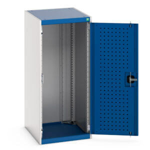 Perforated Double Door Metal Cabinet - Cubio Cupboard with Perfo Doors. WxDxH: 525X650X1200mm Ral 7035/5010 _SKU-40018089.11V