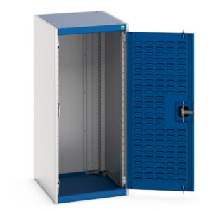 Steel Cupboard Storage Solution - Cubio Cupboard with Louvre Doors. WxDxH: 525X650X1200mm Ral 7035/5010 _SKU-40018090.11V