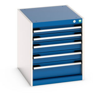 525mm Set of Workshop Drawers - Cubio Drawer Cabinet with 5 Drawers. WxDxH: 525X650X600mm Ral 7035/5010 _SKU-40018131.11V