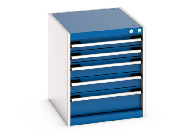 525mm Set of Workshop Drawers - Cubio Drawer Cabinet with 5 Drawers. WxDxH: 525X650X600mm Ral 7035/5010 _SKU-40018131.11V