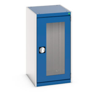 Bott Cubio Metal Window Door Cupboard - Cubio Cupboard with Window Doors. WxDxH: 525X650X1000mm Ral 7035/5010 _SKU-40018139.11V