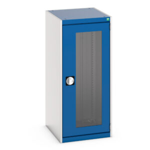 Window Door Cupboards - Cubio Cupboard with Window Doors. WxDxH: 525X650X1200mm Ral 7035/5010 _SKU-40018140.11V