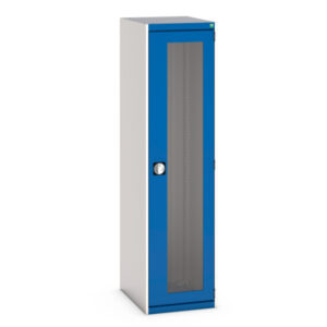 Metal Cupboard with Windows - Cubio Cupboard with Window Doors. WxDxH: 525X650X2000mm Ral 7035/5010 _SKU-40018142.11V