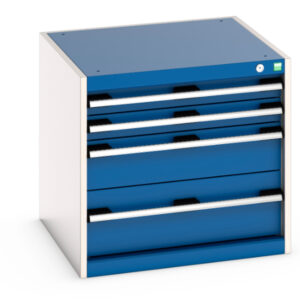 Cubio Drawer Cabinet with 4 Drawers. WxDxH: 650X650X600mm Ral 7035/5010 _SKU-40019015.11V