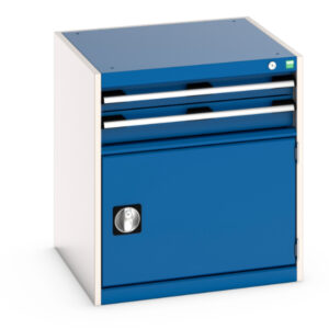 Industrial Parts Drawers - Cubio Drawer-Door Cabinet with 2 Drawers / Door. WxDxH: 650X650X700mm Ral 7035/5010 _SKU-40019021.11V