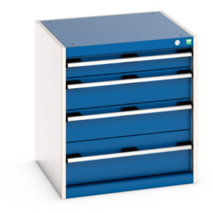 Cubio Drawer Cabinet with 4 Drawers. WxDxH: 650X650X700mm Ral 7035/5010 _SKU-40019025.11V