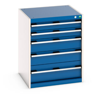 Bott Metal Workshop Chest of Drawers - 5 Drawers. WxDxH: 650X650X800mm Ral 7035/5010 _SKU-40019035.11V
