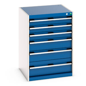 Cubio Drawer Cabinet with 6 Drawers. WxDxH: 650X650X900mm Ral 7035/5010 _SKU-40019049.11V
