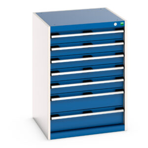 Cubio Drawer Cabinet with 7 Drawers. WxDxH: 650X650X900mm Ral 7035/5010 _SKU-40019051.11V
