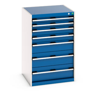 Cubio Drawer Cabinet with 7 Drawers. WxDxH: 650X650X1000mm Ral 7035/5010 _SKU-40019063.11V