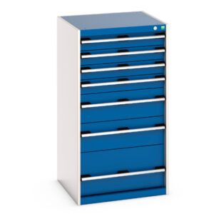 Cubio Drawer Cabinet with 7 Drawers. - WxDxH: 650X650X1200mm Ral 7035/5010 _SKU-40019069.11V