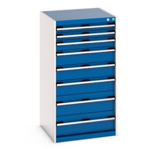Cubio Drawer Cabinet with 8 Drawers. WxDxH: 650X650X1200mm Ral 7035/5010 _SKU-40019071.11V