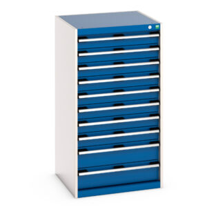 Cubio Drawer Cabinet with 10 Drawers. WxDxH: 650X650X1200mm Ral 7035/5010 _SKU-40019075.11V