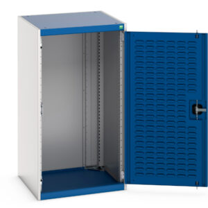 Metal Workplace Cupboards - with Louvre Doors. WxDxH: 650X650X1200mm Ral 7035/5010 _SKU-40019092.11V