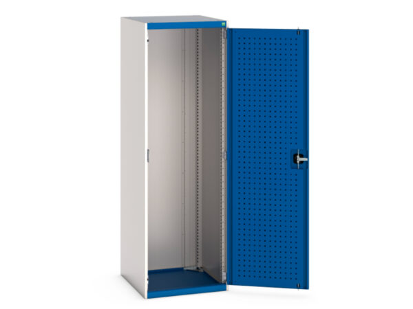 Double Door Pegboard Cupboard - Cubio Cupboard with Perfo Doors. WxDxH: 650X650X2000mm Ral 7035/5010 _SKU-40019095.11V