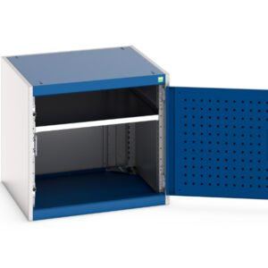 Perfo Door Cupboard - Cubio Cupboard with Perfo Door. WxDxH: 650X650X600mm Ral 7035/5010 _SKU-40019118.11V