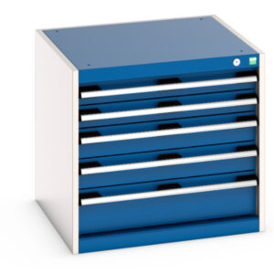 Industrial Chest of Drawers - Cubio Drawer Cabinet with 5 Drawers. WxDxH: 650X650X600mm Ral 7035/5010 _SKU-40019152.11V