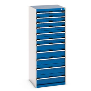 Cubio Drawer Cabinet with 11 Drawers. WxDxH: 650X650X1600mm Ral 7035/5010 _SKU-40019156.11V