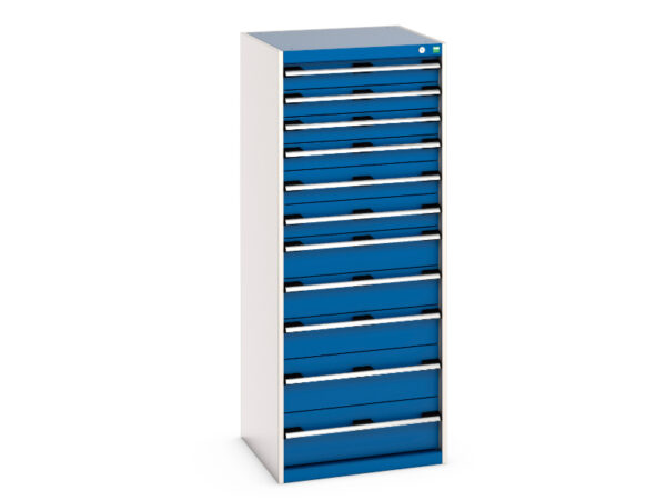 Cubio Drawer Cabinet with 11 Drawers. WxDxH: 650X650X1600mm Ral 7035/5010 _SKU-40019156.11V