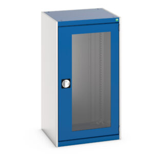 Bott Cubio Metal Window Door Cupboard - Cubio Cupboard with Window Doors. WxDxH: 650X650X1200mm Ral 7035/5010 _SKU-40019165.11V