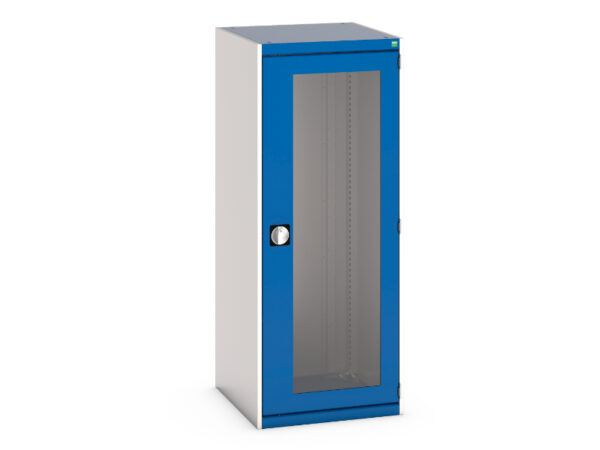 Lockable Stationery Cupboard - with Window Doors. WxDxH: 650X650X1600mm Ral 7035/5010 _SKU-40019166.11V