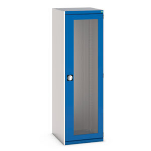 2 Door Metal Cupboard with Windows - WxDxH: 650X650X2000mm Ral 7035/5010 _SKU-40019167.11V