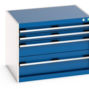 Cubio Drawer Cabinet with 4 Drawers. WxDxH: 800X650X600mm Ral 7035/5010 _SKU-40020005.11V