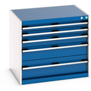 Cubio Drawer Cabinet with 5 Drawers. WxDxH: 800X650X700mm Ral 7035/5010 _SKU-40020017.11V