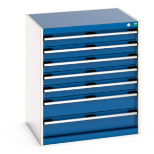 Cubio Drawer Cabinet with 7 Drawers. WxDxH: 800X650X900mm Ral 7035/5010 _SKU-40020041.11V