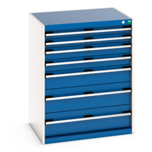 Cubio Drawer Cabinet with 7 Drawers. WxDxH: 800X650X1000mm Ral 7035/5010 _SKU-40020053.11V