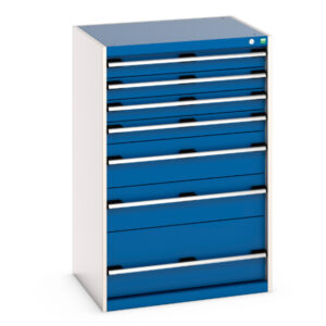 Cubio Drawer Cabinet with 7 Drawers. WxDxH: 800X650X1200mm Ral 7035/5010 _SKU-40020059.11V