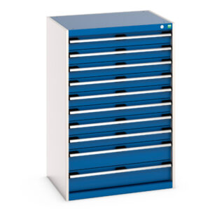 Cubio Drawer Cabinet with 10 Drawers. WxDxH: 800X650X1200mm Ral 7035/5010 _SKU-40020065.11V