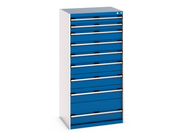 Cubio Drawer Cabinet with 9 Drawers. WxDxH: 800X650X1600mm Ral 7035/5010 _SKU-40020067.11V
