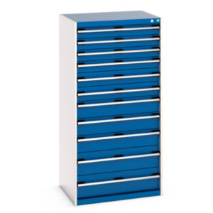 Cubio Drawer Cabinet with 11 Drawers. WxDxH: 800X650X1600mm Ral 7035/5010 _SKU-40020069.11V
