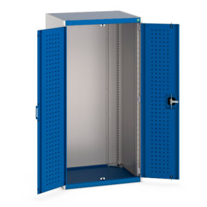 Heavy Duty Tool Cabinet - Cubio Cupboard with Perfo Doors. WxDxH: 800X650X1600mm Ral 7035/5010 _SKU-40020089.11V