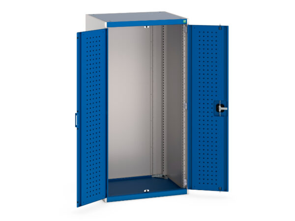 Heavy Duty Tool Cabinet - Cubio Cupboard with Perfo Doors. WxDxH: 800X650X1600mm Ral 7035/5010 _SKU-40020089.11V