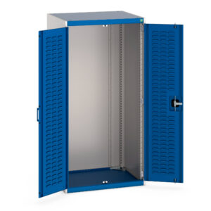 Heavy Duty Tool Cupboard - Cubio Cupboard with Louvre Doors. WxDxH: 800X650X1600mm Ral 7035/5010 _SKU-40020090.11V