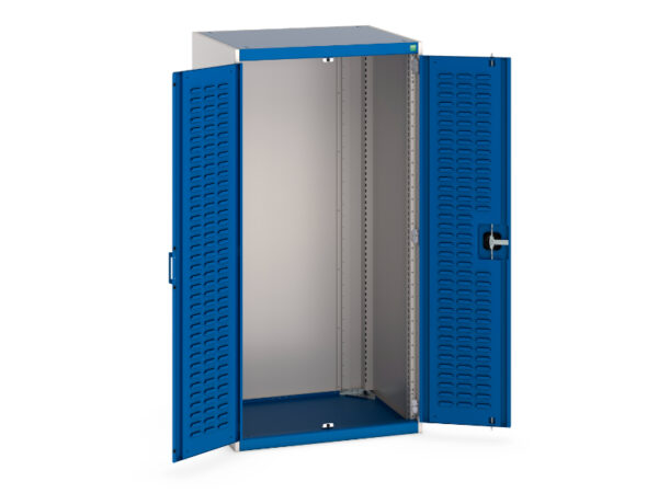 Heavy Duty Tool Cupboard - Cubio Cupboard with Louvre Doors. WxDxH: 800X650X1600mm Ral 7035/5010 _SKU-40020090.11V