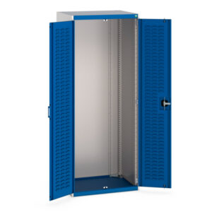 Louvre Door Metal Cupboard - WxDxH: 800X650X2000mm Ral 7035/5010 _SKU-40020092.11V
