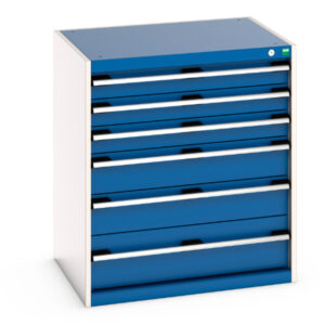 Cubio Drawer Cabinet with 6 Drawers. WxDxH: 800X650X900mm Ral 7035/5010 _SKU-40020120.11V