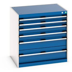 6 Drawers Drawer Cabinet - Cubio Drawer Cabinet with 6 Drawers. WxDxH: 800X650X800mm Ral 7035/5010 _SKU-40020129.11V