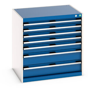 Cubio Drawer Cabinet with 7 Drawers. WxDxH: 800X650X800mm Ral 7035/5010 _SKU-40020137.11V