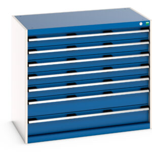Cubio Drawer Cabinet with 7 Drawers. WxDxH: 1050X650X900mm Ral 7035/5010 _SKU-40021021.11V