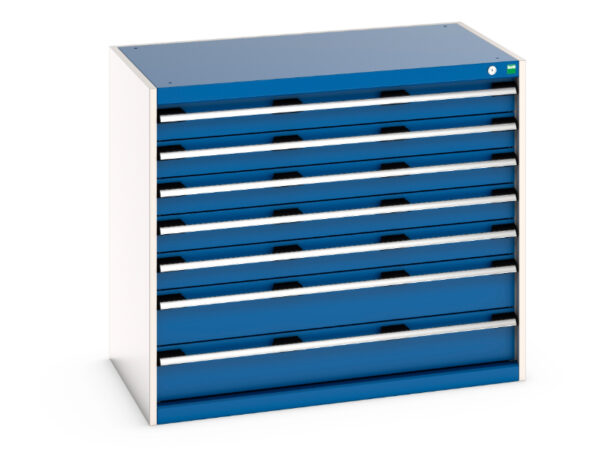 Cubio Drawer Cabinet with 7 Drawers. WxDxH: 1050X650X900mm Ral 7035/5010 _SKU-40021021.11V
