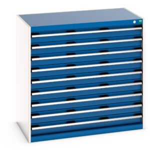 Cubio Drawer Cabinet with 9 Drawers. WxDxH: 1050X650X1000mm Ral 7035/5010 _SKU-40021035.11V