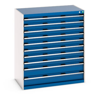 Cubio Drawer Cabinet with 10 Drawers. WxDxH: 1050X650X1200mm Ral 7035/5010 _SKU-40021041.11V