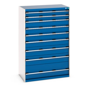 Cubio Drawer Cabinet with 9 Drawers. WxDxH: 1050X650X1600mm Ral 7035/5010 _SKU-40021043.11V