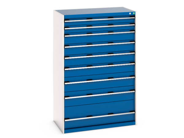 Cubio Drawer Cabinet with 9 Drawers. WxDxH: 1050X650X1600mm Ral 7035/5010 _SKU-40021043.11V