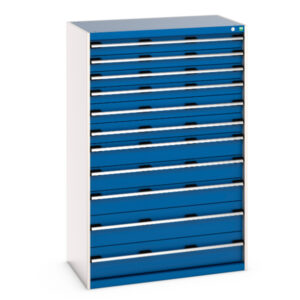 Cubio Drawer Cabinet with 11 Drawers - WxDxH: 1050X650X1600mm Ral 7035/5010 _SKU-40021045.11V