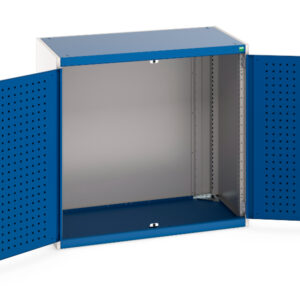 Bott Cubio Heavy Duty Cabinet with 2 Perfo Storage Doors - Cubio Cupboard with Perfo Doors. WxDxH: 1050X650X1000mm Ral 7035/5010 _SKU-40021061.11V